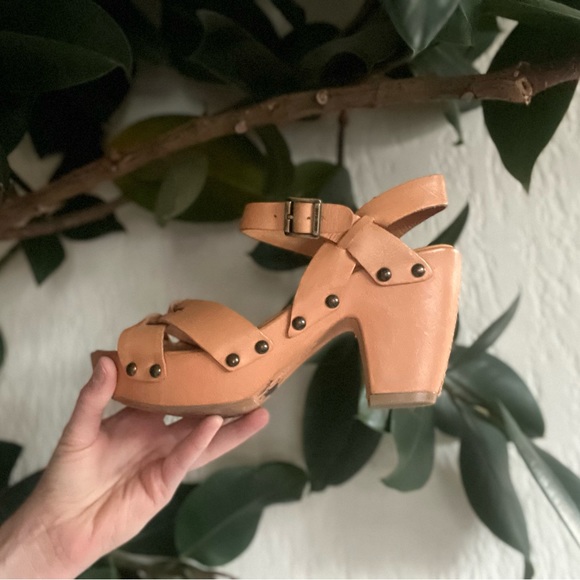 KorkEase Shoes Kork Ease Wooden Leather Sandals Heel Wedge Clog 7s